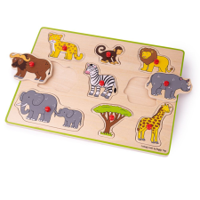 Bigjigs fa puzzle Szafari 9 db puzzle, kirakós