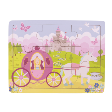 Bigjigs játékok - Fa puzzle hercegnő hintóval puzzle, kirakós