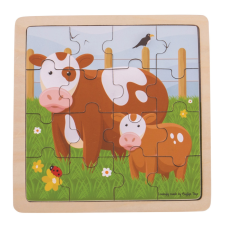 Bigjigs puzzle Tehén borjúval 16 db puzzle, kirakós