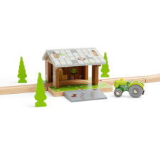 Bigjigs Rail fa istálló sínen kreatív és készségfejlesztő