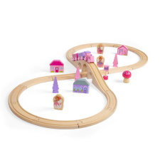 Bigjigs Rail fa vonatpálya 8-as hercegnők számára 35 db kreatív és készségfejlesztő
