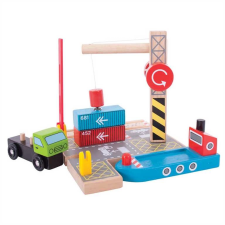 Bigjigs Rail konténer átrakodó állomás kisvasút