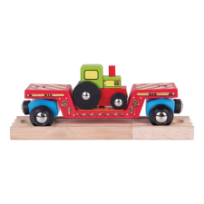  Bigjigs Rail szerelvény traktorral és 2 sínnel kisvasút