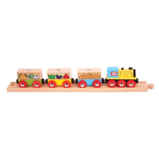  Bigjigs Rail zöldséges tehervonat szett kisvasút