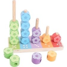 Bigjigs Toys Bigjigs Színes virágos fűzőcske kreatív és készségfejlesztő