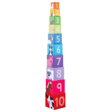 Bigjigs Toys Egymásra rakható kockák - Farm fajáték