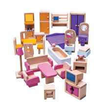 Bigjigs Toys Fa Babaház Bútorok játékbaba felszerelés