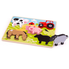 Bigjigs Toys Fa kirakós játék - Az udvaron puzzle, kirakós
