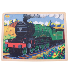 Bigjigs Toys Fa Puzzle Történelmi Vonat Flying Scotsman 35 Darabos puzzle, kirakós