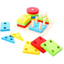 Bigjigs Toys Forma rakás pálcikákra, fejlesztő játék készségfejlesztő