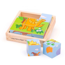 Bigjigs Toys Kocka puzzle - dinoszauruszok puzzle, kirakós