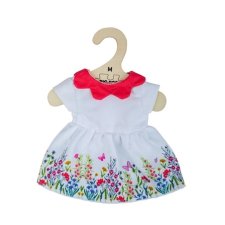 bigjigs toys virágos baba ruha piros gallérral 34 cm játékbaba felszerelés