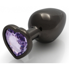  Bijou Heart Gem L – fekete-lila anális kényeztető 8x4 cm anál