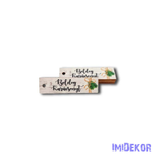  Biléta 5db/csomag 2x7,5cm - Boldog Karácsonyt Szürke dekorációs kellék