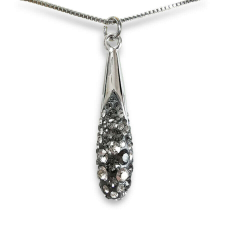 Bilion - Swarovski kristályos ezüst nyaklánc-Black diamond nyaklánc