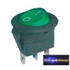  Billenő kapcsoló 2pol./3pin ON-OFF 16A/12VDC (kerekített) - átlátszó zöld