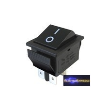  Billenő kapcsoló 2pol./4pin ON-OFF 250V/15A - fekete villanyszerelés