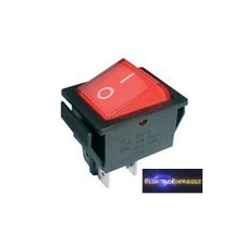  Billenő kapcsoló 2pol./4pin ON-OFF 250V/15A - piros villanyszerelés