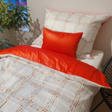  Billerbeck Bianka 3 részes pamut-szatén ágyneműhuzat, Fehér-piros lakástextília