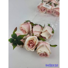 Bimbós rózsa selyem fej 6 cm - Krém-Rózsaszín dekorációs kellék