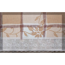 Bingoo Csipke szélű flannel terítő Barna nagy kockás F55 132x178 lakástextília