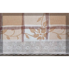 Bingoo Csipke szélű flannel terítő Barna nagy kockás F55 152x228 lakástextília