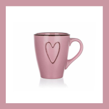Bingoo Kerámia bögre HEART 310ml, rózsaszín 60324988 bögrék, csészék