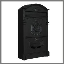 Bingoo Postaláda 400x255x90mm, alumínium előlap, fekete HMB2540AB postaláda