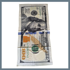 Bingoo Strand törölköző 70 x 140 cm - 100 dolláros bankjegy mintás 2132 lakástextília