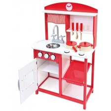 Bino Toys fa konyha kiegészítőkkel piros (83725) (83725) - Játékkonyhák konyhakészlet