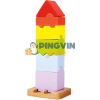 Bino Toys Színes fa 7db-os toronyház építő szett