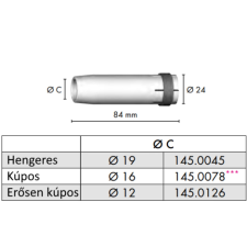 Binzel Gázterelo BINZEL MB36 KD NW16/84 normal hegesztés