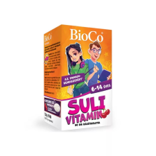  BioCo Suli vitamin étrend-kiegészítő rágótabletta cseresznye ízű 6-14 éveseknek – 90 db vitamin és táplálékkiegészítő