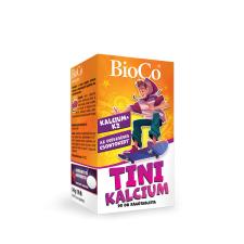 BioCo tini kalcium vitaminokat és ásványi anyagokat tartalmazó, cseresznye ízű rágótabletta 90 db vitamin és táplálékkiegészítő
