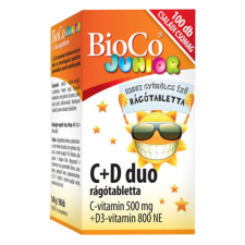 BioCo Vitamin BIOCO Junior C + D Duo családi rágótabletta 100 darab alapvető élelmiszer