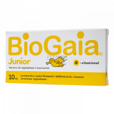 BioGaia Junior + D-vitamin étrend-kiegészítő rágótabletta 10 db vitamin és táplálékkiegészítő