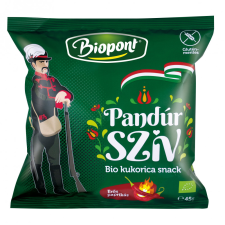  Biopont bio kukorica snack pandúr szív erős paprikás ízesítéssel 45 g előétel és snack