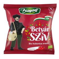 BioPont Biopont bio kukorica snack betyár szív paprikás ízesítéssel 45 g reform élelmiszer