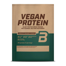 BioTech Biotech vegan protein csokoládé-fahéj ízű fehérje italpor 25 g vitamin és táplálékkiegészítő