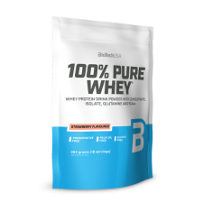 BioTechUSA 100% Pure Whey tejsavó fehérjepor - eper (454g) vitamin és táplálékkiegészítő