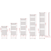 Birossi törölközőszárító radiátor - íves - fehér - 450x1320 mm