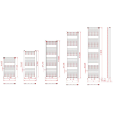 Birossi törölközőszárító radiátor - íves - fehér - 450x1320 mm fűtőtest, radiátor