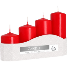  BISPOL Lépcsőzetes adventi gyertyák, piros (105/135/170/200 g) (5906927352305) gyertya