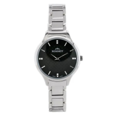 BISSET BSBE45 női karóra, ezüst nemesacél, fekete számlap, 34 mm karóra
