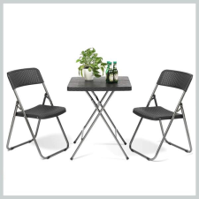  Bisztró szett 3 az 1-ben asztal + 2 rattan szék SC07 kerti bútor