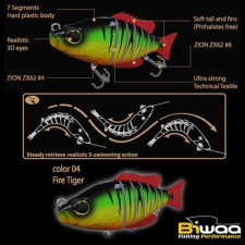  Biwaa Swimbait Seven S4&quot; 10cm 17g 04 Fire Tiger wobbler csali