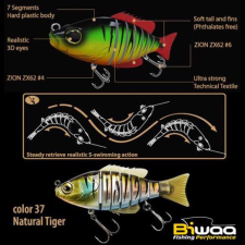  Biwaa Swimbait Seven S4&quot; 10cm 17g 37 Natural Tiger wobbler csali