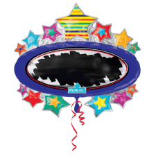  Black Board Star fólia lufi 78 cm party kellék
