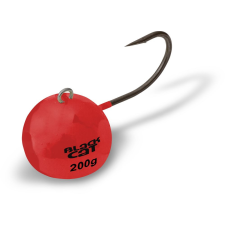  Black Cat Fire-Ball - 80g 6/0 Red - Fluoreszkáló Jig horog és ólom (3119082) horog