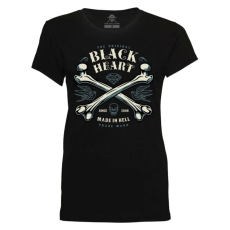 BLACK HEART Bones női póló fekete